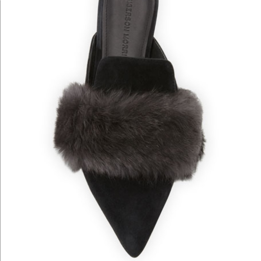SIGERSON MORRISON
Dawn Suede Fur-Strap Mule